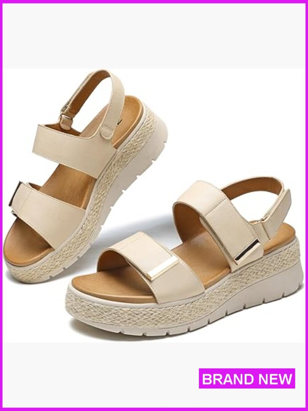 Platform Wedge Sandals Espadrilles Comfortable Ankle Strap Summer Shoes for